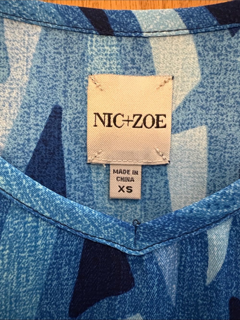 NWOT NIC+ ZOE Sunset Jungle Blue Botanical Print Spaghetti Strap Dress-XS - Picture 8 of 15